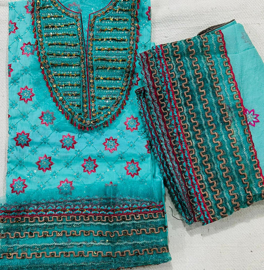 Lawn Karhai With Patch 3 Piece