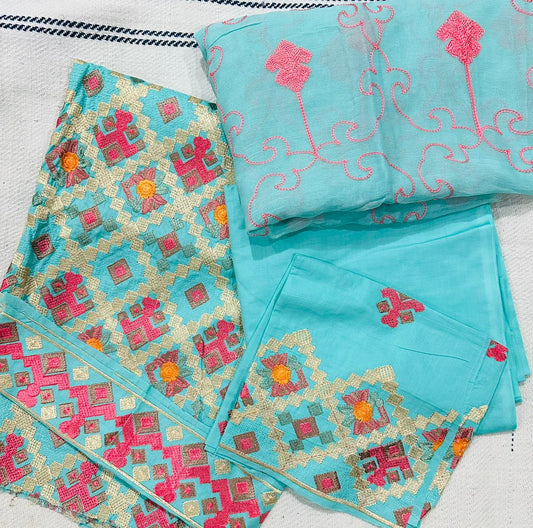Lawn Karhai With Patch 3 Piece